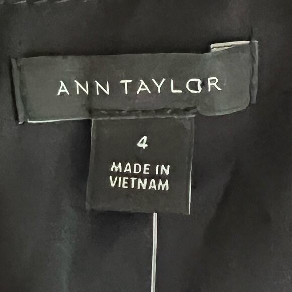 Ann Taylor Black, Green & White Chevron Print Belted Wrap Midi Dress Size 4 NWT - Picture 11 of 13